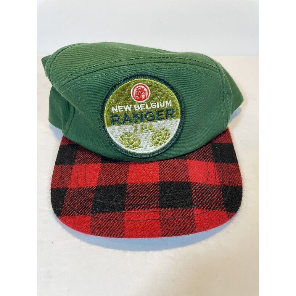 New Belgium Ranger IPA baseball cap hat buffalo plaid flannel brim craft beer